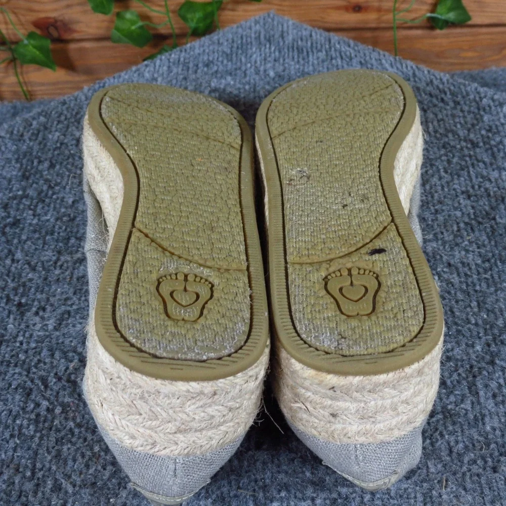 Skechers BOBS Highlights High‎ Jinx Women Espadrille Wedge 6.5 Summer Taupe Grey